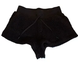 Popflex Whimsigoth Cozy Lounge Teddy Faux Sherpa PJ Shorts Pockets Black Sz S thumbnail 1