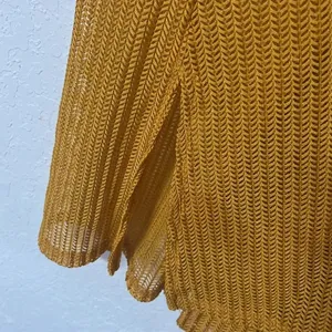 Fall open knit cardigan‎ open front duster lightweight orange yellow transition thumbnail 3