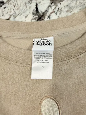 Disney Winnie the Pooh Embroidered Sweatshirt Beige Size S thumbnail 3