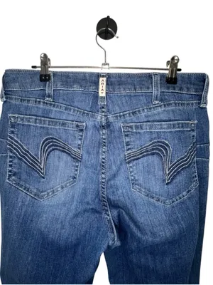 Ariat REAL Medium Wash Button Fly Raw Hem Flare Denim Jeans thumbnail 6