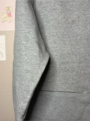 Nike women gray mockneck sweatshirt oversized cotton fall casual preppy XL thumbnail 2