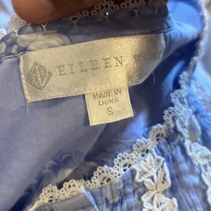 Eileen West Blue Hydrangea Woven Cotton‎ Nightgown S thumbnail 10