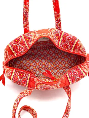 Vera Bradley Original Handbag Paprika Medallion Red Retired Barrel Shoulder Bag thumbnail 6