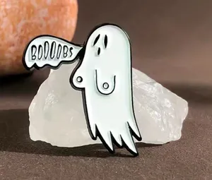1pc‎ Ghost White Enamel Pin, Brooch Lapel Badge Cartoon Gothic Zinc Alloy Funky thumbnail 1