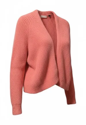 Sleeping On Snow By Anthropologie Pink Ribbed Fuzzy Open Cardigan S thumbnail 1