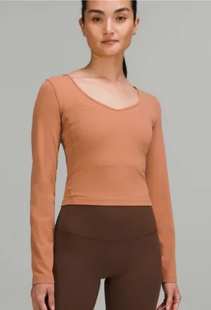 Lululemon Align Long Sleeve Shirt in Dusty Clay size 8 thumbnail 1