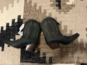 Durango Dark Heeled Boots with Fringe Size 7 thumbnail 3