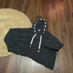 POL Cable Knit Hooded Chenille Sweater L winter boho casual $88 Fp classic fall thumbnail 5