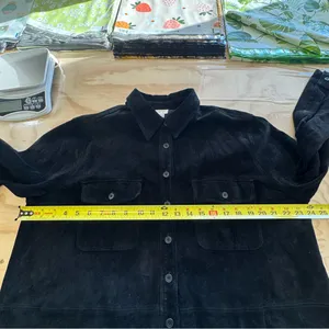 Vintage Jones New York Genuine Leather Suede Button Jacket‎ Shacket Shirt Blk 1X thumbnail 12