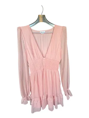 Lovers + Friends Arline Pink Metallic Mini Dress‎ Sz S thumbnail 5