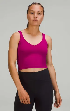 Lululemon Pink Nulu Sports Bra Longline Size 4 LW2BCAI thumbnail 1