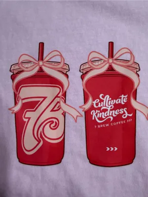 Comfort Colors Pink Short Sleeve Tee with Coffee Cup Graphic thumbnail 4