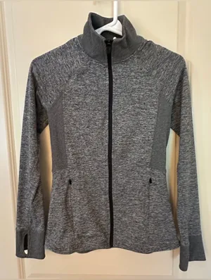 Champion Grey Zip up with Thumb Holes Women's Sz XS thumbnail 1