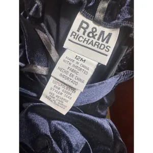 R&M Richards Navy Blue Velvet Wide Leg Pants Side Slit Holiday Size 12M party thumbnail 5