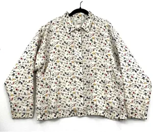 Cherokee Floral Print Utility Jacket Womens Medium Cotton Snap Front Cottagecore thumbnail 1