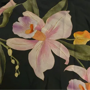 FARM Rio Embroidered Goddess Orchid Floral Long Sleeve Midi Dress Black Small thumbnail 10