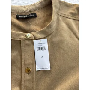 Banana Republic Womens Shirt Dress Tan Suede Short Sleeve Size 12 NWT thumbnail 8