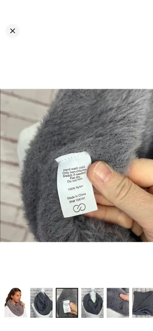 Calia Fuzzy Snood in Shark Gray/Purple Infinity Scarf Like New. Stretchy and super soft. Between a gray and a smokey purple. thumbnail 3