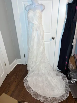 Modcloth Chi Chi London Strapless Sweetheart White Lace Wedding Dress 18 NWT thumbnail 3