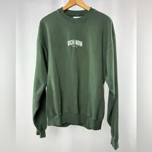 Rich Mom Gear Crewneck Sweatshirt in Money Green Size‎ Large thumbnail 3