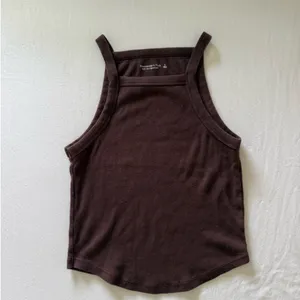 Abercrombie & Fitch Straight Neck Rib Tank Brown Small thumbnail 2