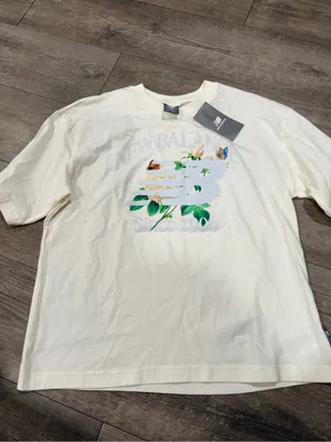 New Balance Cream Graphic Tee with Green Botanical Detail thumbnail 5