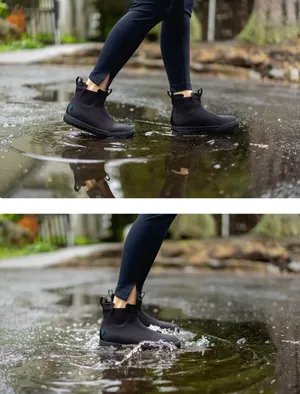 Vessi Weekend Chelsea Boots Waterproof Black Knit Slip On Sneaker Shoes W6 thumbnail 2