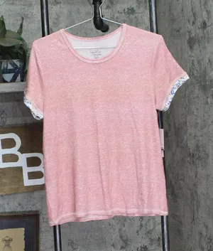 Roudelain Womens Double Sleeve Pajama Shirt Top EJJE340M Bridal Rose Pink M thumbnail 1