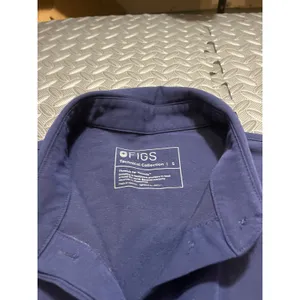 Figs Elmina Scrub Top Womens Small Navy blue Shirt Button Collar thumbnail 3