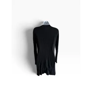 Reformation Jeans Mini Dress M Black Ribbed Long Sleeve Crew Neck thumbnail 2