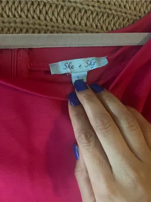 She + Sky Hot Pink Off-Shoulder Ruffle Sleeve Mini Dress thumbnail 3