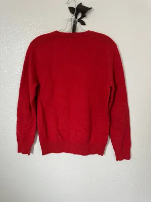 Aplaca /Merino Wool Blend Red Sweater w/Elbow Patches/ SLIM FIT~ M thumbnail 2