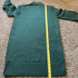 Shop The Mint All The Love Emerald Pearl Embellished Sweater Dress Sz Large thumbnail 8