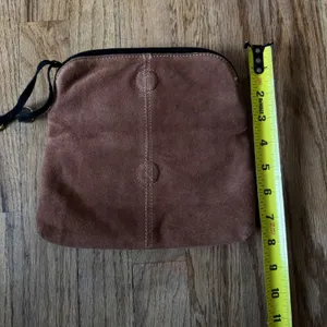 Danielle Nicole Brown Suede Foldover Clutch Bag‎ Black Trim Tassel Zip Boho thumbnail 3