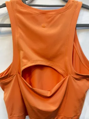 Lululemon Open-Back Cropped Training Tank Top Orange Size 6 thumbnail 5
