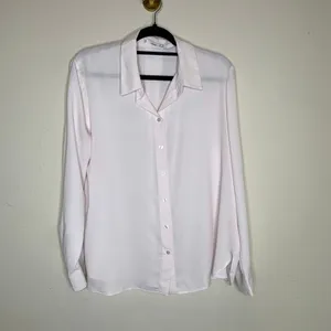 Mango Pale Pink Chiffon Blouse Sz 10 thumbnail 5