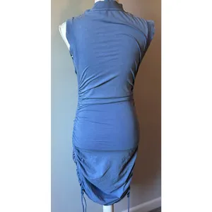 Daily Practice by Anthropologie Blue Tie Up Mini Sun Dress Athletic Size S thumbnail 7