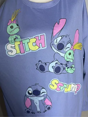 Disney Women’s Lavender Lilo & Stitch Graphic Sleep Lounger Size M thumbnail 4