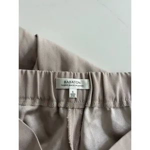 Aritzia Babaton Cohen Pants Pleated Cropped Trousers 6 Beige thumbnail 4