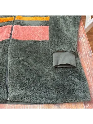 Evy's Tree Hadley Green Striped Plush Jacket 2X thumbnail 5