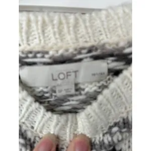 LOFT Fair Isle Geometric Pattern Knit Sweater Women's Size SP‎ Wool Blend thumbnail 3