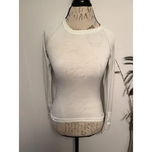 Lululemon‎ swiftly Light Green Striped Long Sleeve Athletic Top Women's thumbnail 2