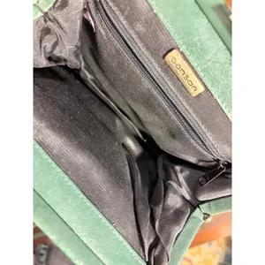 Vintage Ganson Emerald Green Leather Crossbody Bag Kiss Lock Frame Retro‎ 80s thumbnail 10