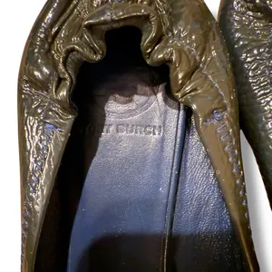 Tory Burch Minnie‎ Scrunch Navy Blue Leather Ballet Flats Sz 7 Estimated thumbnail 7