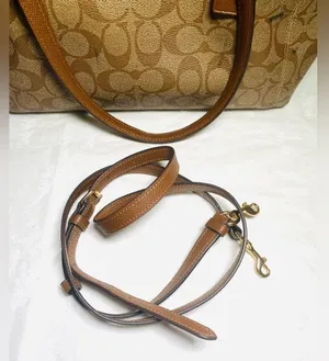 Coach Canvas Crossbody Bag With Signature Logo Brown Gold With Strap thumbnail 6
