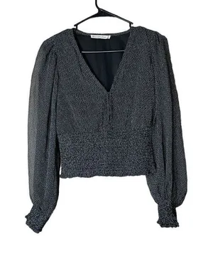 Abercrombie & Fitch Chiffon Cropped Long Sleeve Top Size XS‎ thumbnail 1