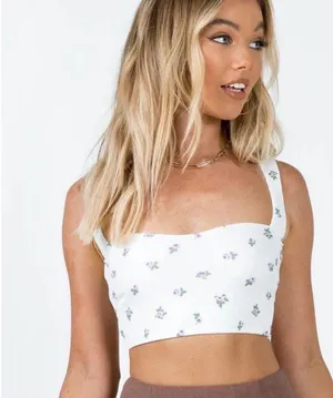 Princess Polly Elwood Ditsy Floral Square Neck Crop Top thumbnail 1