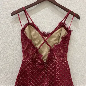 AKIRA Burgundy Lace Bodysuit M thumbnail 6