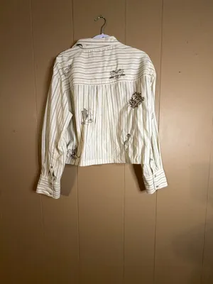 Scotch & Soda Embroidered Notch Lapel Stripe Shirt thumbnail 4