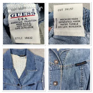 VTG Guess Jeans Junior Sz‎ 3 Mini Dress Blue Denim Sleeveless Button Front 90s thumbnail 8